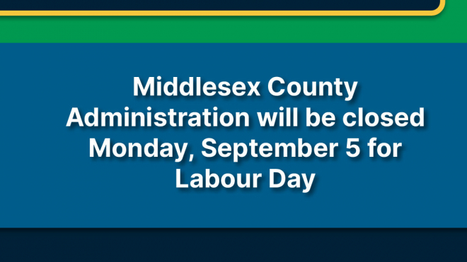 Middlesex County closed Labour Day