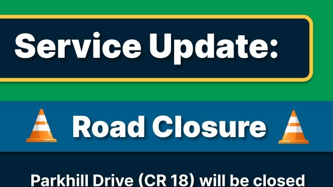 Parkhill Drive (CR 18) closure 