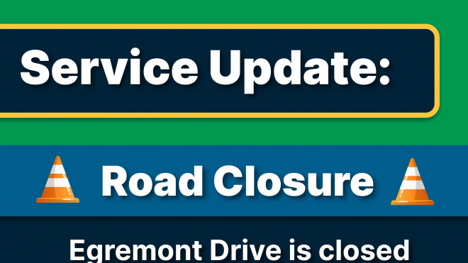 Service update about a road closure 