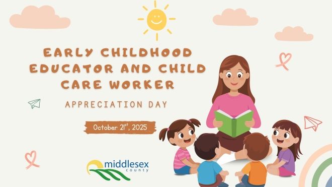Image reading, "Middlesex County Recognizes Child Care Worker and Early Childhood Educator Appreciation Day"