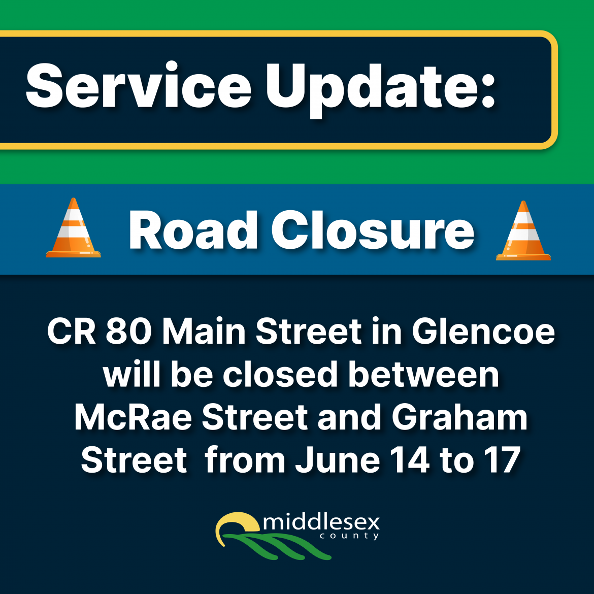 Road Closure of CR 80 Main Street in Glencoe 