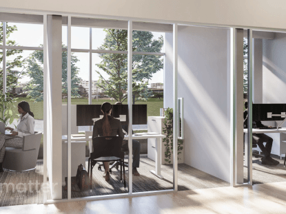 Rendering of new county building office spaces