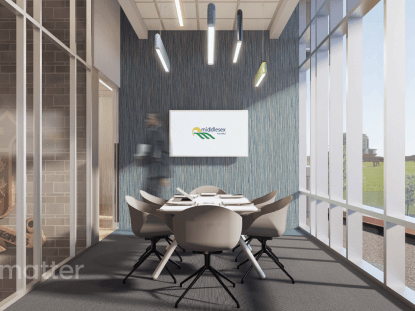 Rendering of new county building meeting room