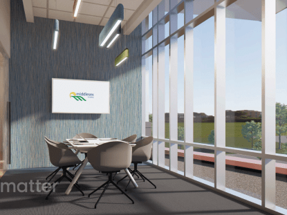 Rendering of new county building meeting room