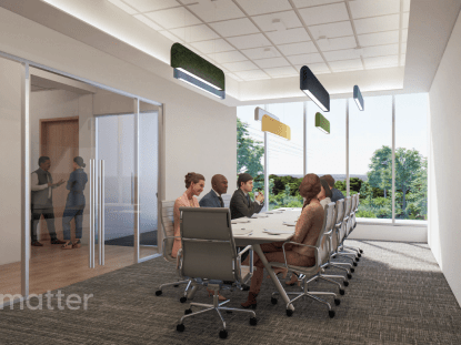 Rendering of new county building meeting room