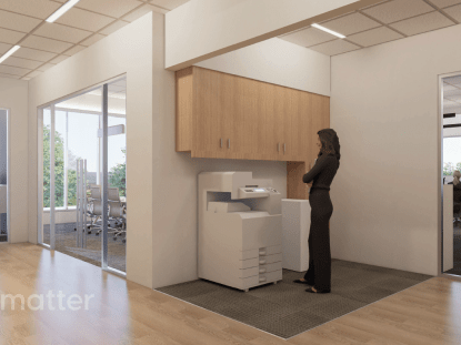 Rendering of new county building office area