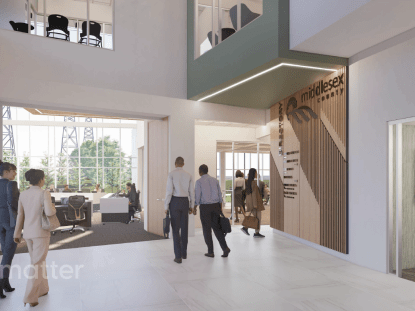 Rendering of new county building entryway