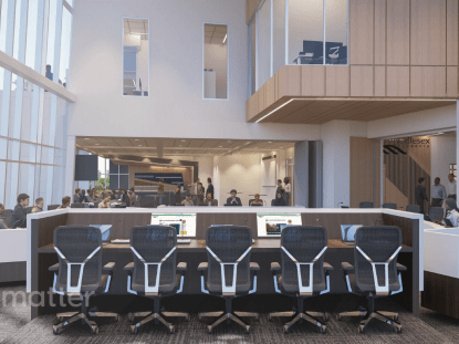 Rendering of new county building council chambers