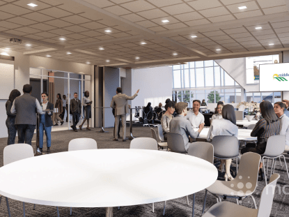 Rendering of new county building break room